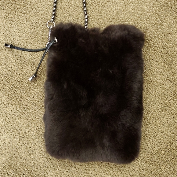 Rex Rabbit Fur Cross Body Pouch - Picture 1 of 2